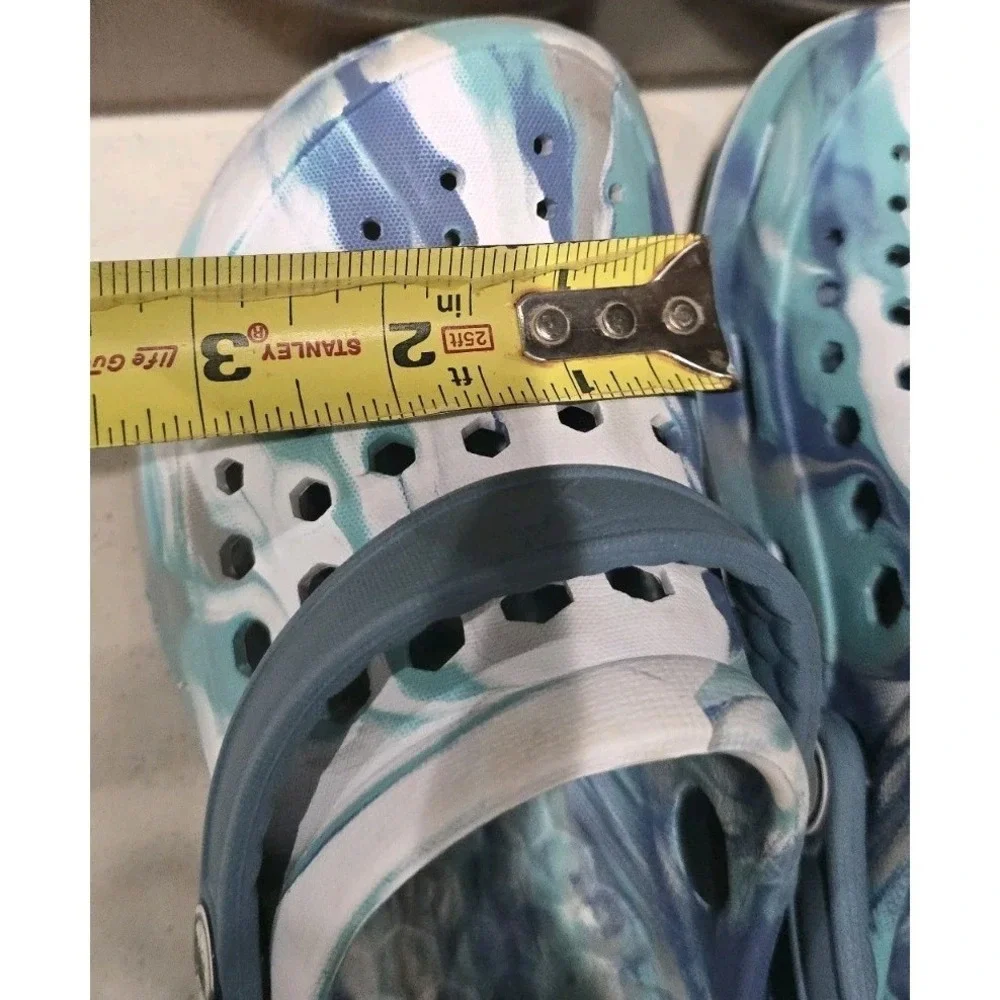 Joybees Kids Active Clog Marbled Rapids Blue EVA Foam Water Shoe Slip Ons 12/13